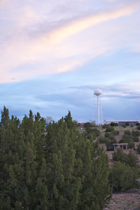 COCHITI LAKE, N.M., -- Clouds over the tower at the District's Cochiti Lake. Photo by David Abbott, May 1, 2010.