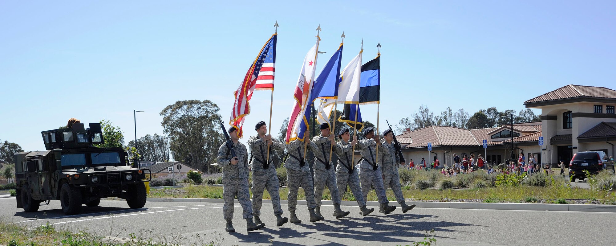 Members of the 30th Security Forces Squadron participated a parade on the afternoon of May 12 in honor of National Police Week. (U.S. Air Force photo by/Staff Sgt. Erica Picariello)