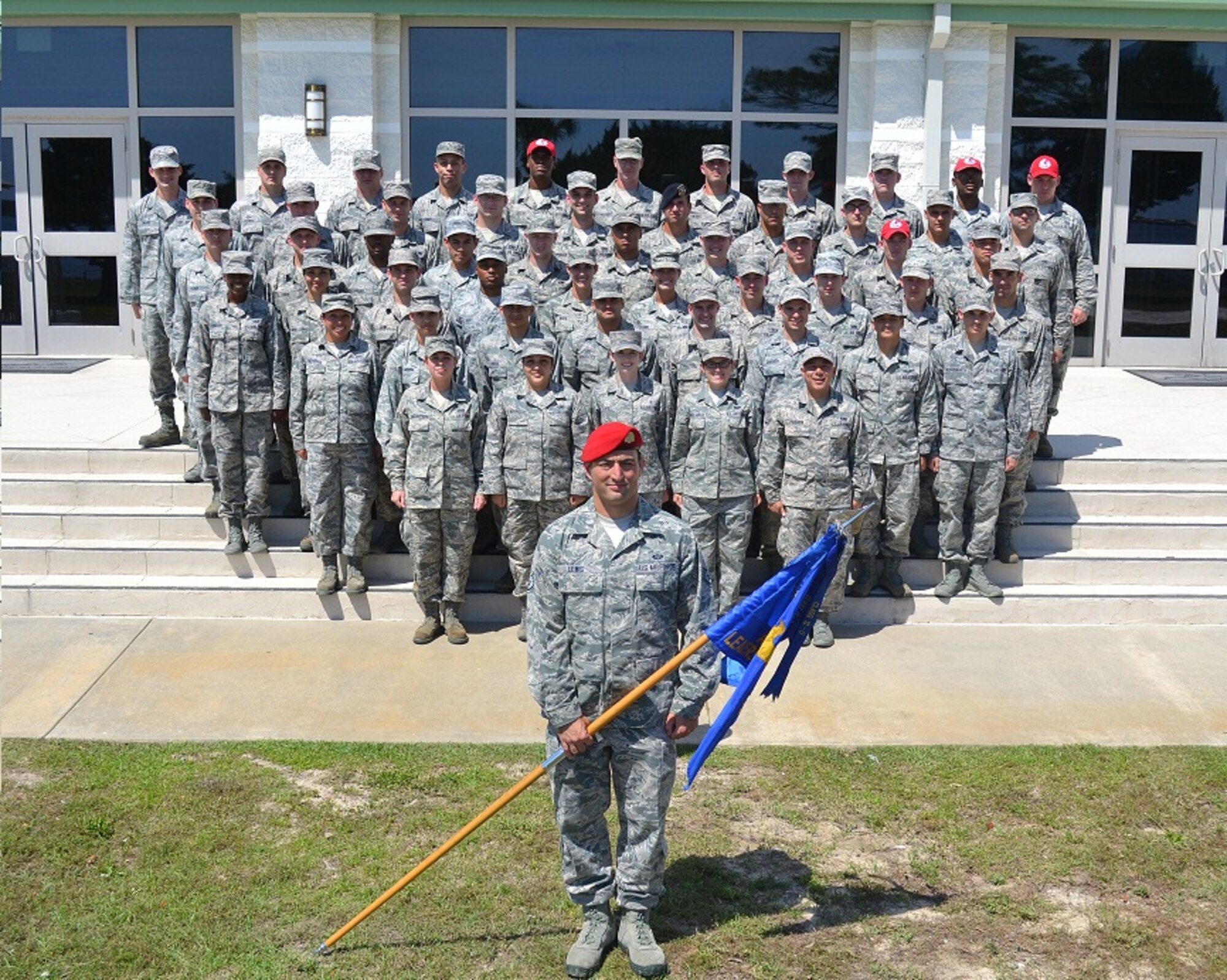 Airmen of Class 14-D pose in front of the Vincent Airman Leadership School at Hurlburt Field, Fla. The class graduated from ALS during a ceremony at the Soundside Club May 8, 2014. (Courtesy photo)