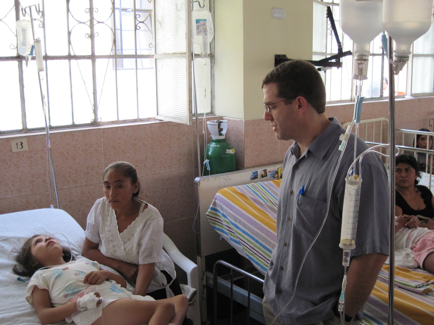 Air Force Lt. Col. Steve Nathanson, West Virginia National Guard, visits a Peruvian hospital during a State Partnership trip in 2010.
