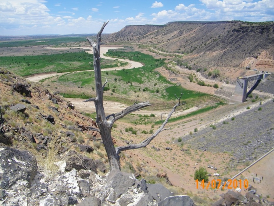 View of Jemez Canyon Dam.  
Photo by Antonio Urquidez, July 14, 2010.