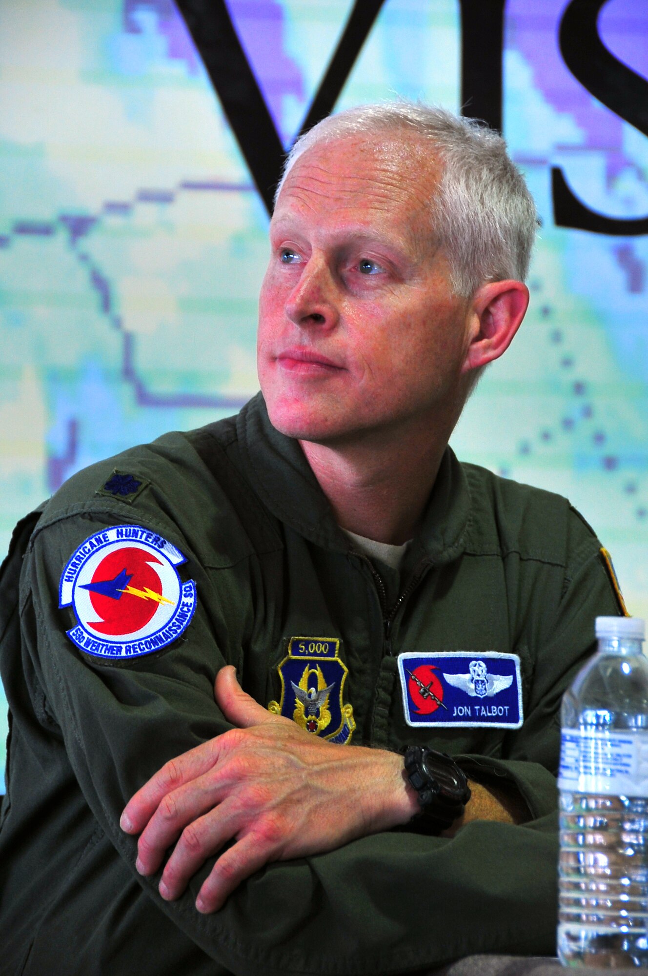Lt. Col. Jon Talbot, an aerial weather reconnaissance officer with the 53rd Weather Reconnaissance Squadron, will kick off the Hurricane Hunter lecture series June 6 at the Biloxi Visitors Center. He will speak about his experiences as a meteorologist tracking hurricanes. (U.S. Air Force photo/Maj. Marnee A.C. Losurdo)