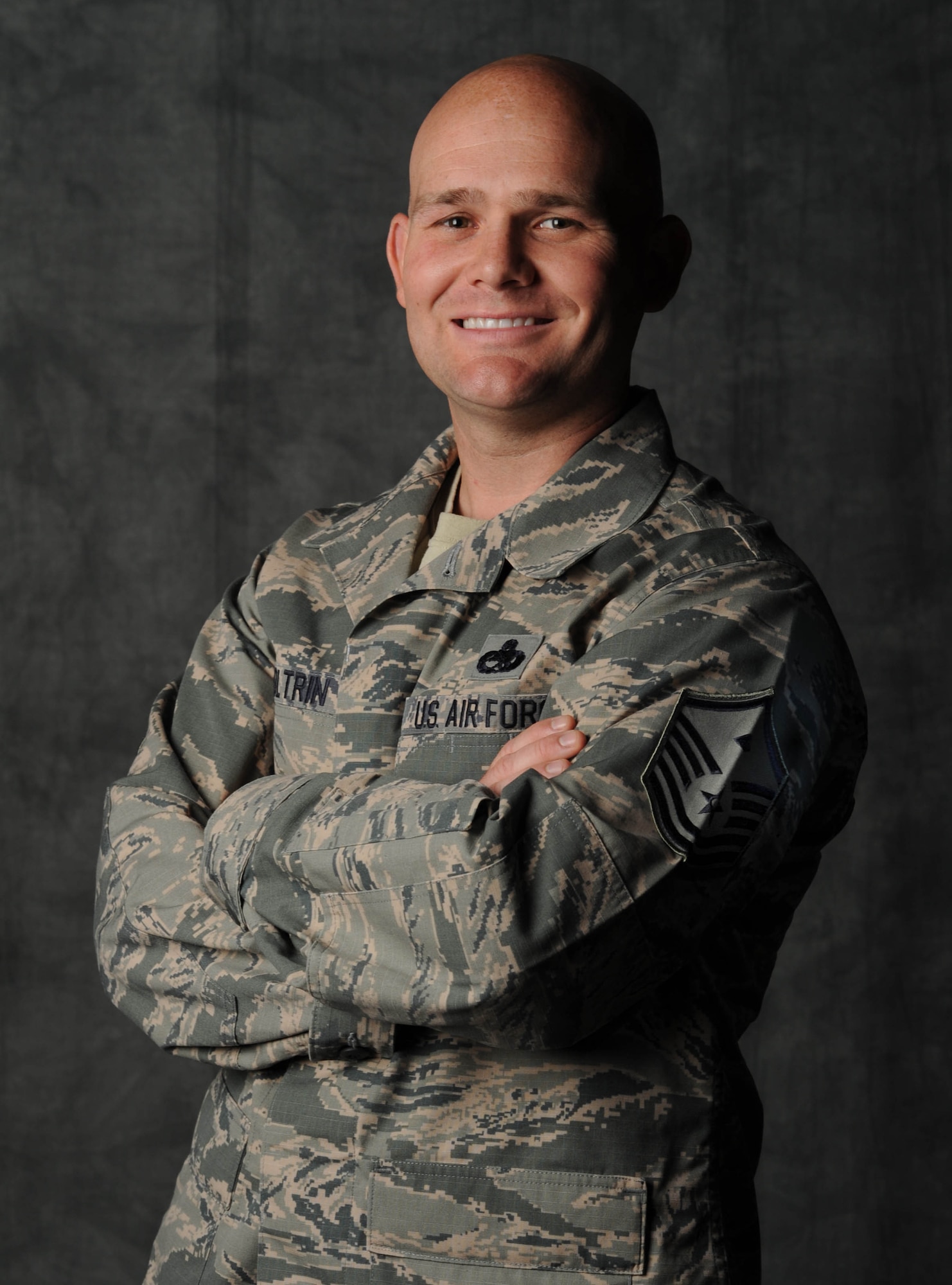 Master Sgt. Matthew Coltrin is the 509th Medical Group first sergeant at Whiteman Air Force Base, Mo. He provides guidance and direction to unit senior leadership on morale, career enhancement and discipline. (U.S. Air Force photo by Staff Sgt. Alexandra M. Boutte/Released)