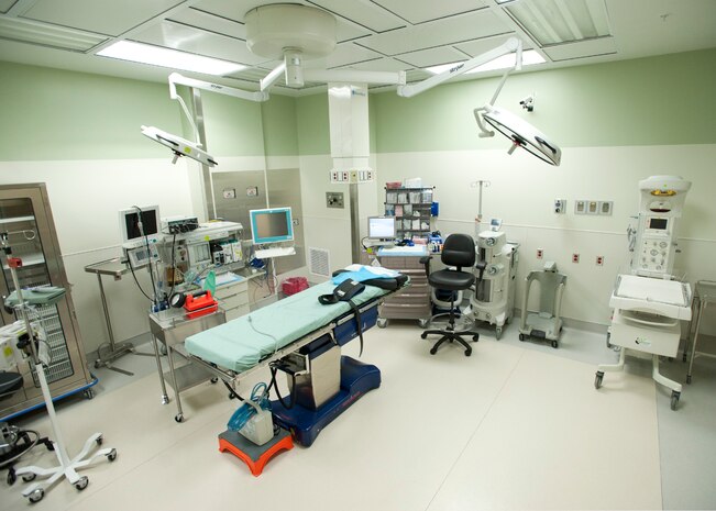A cesarean section operating room at the newly unveiled Labor and Delivery ward within the Mike O’Callaghan Federal Medical Center May 12, 2014 at Nellis Air Force Base, Nev.  The OR will be used in certain circumstances, when a cesarean section is scheduled in advance or in response to an unforeseen complication.  (U.S. Air Force photo by Senior Airman Timothy Young)