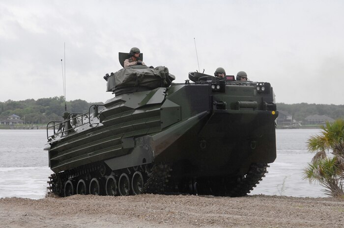 Assault amphibious vehicle operations were successfully conducted in the slipway at the Blount Island Command in Jacksonville, Fla., Thursday.  A total of nine AAVs splashed from Bobo Class Ship USNS PFC Dewayne T. Williams, marking the first time since 1999 that tracks have splashed from a Maritime Prepositioning Force ship.  The objective of the AAV operation was to demonstrate and evaluate the operational capability to launch AAVs from an MPF ship.  The objective was fully achieved.  Another AAV operation on a much larger scale is planned during the month of August.
