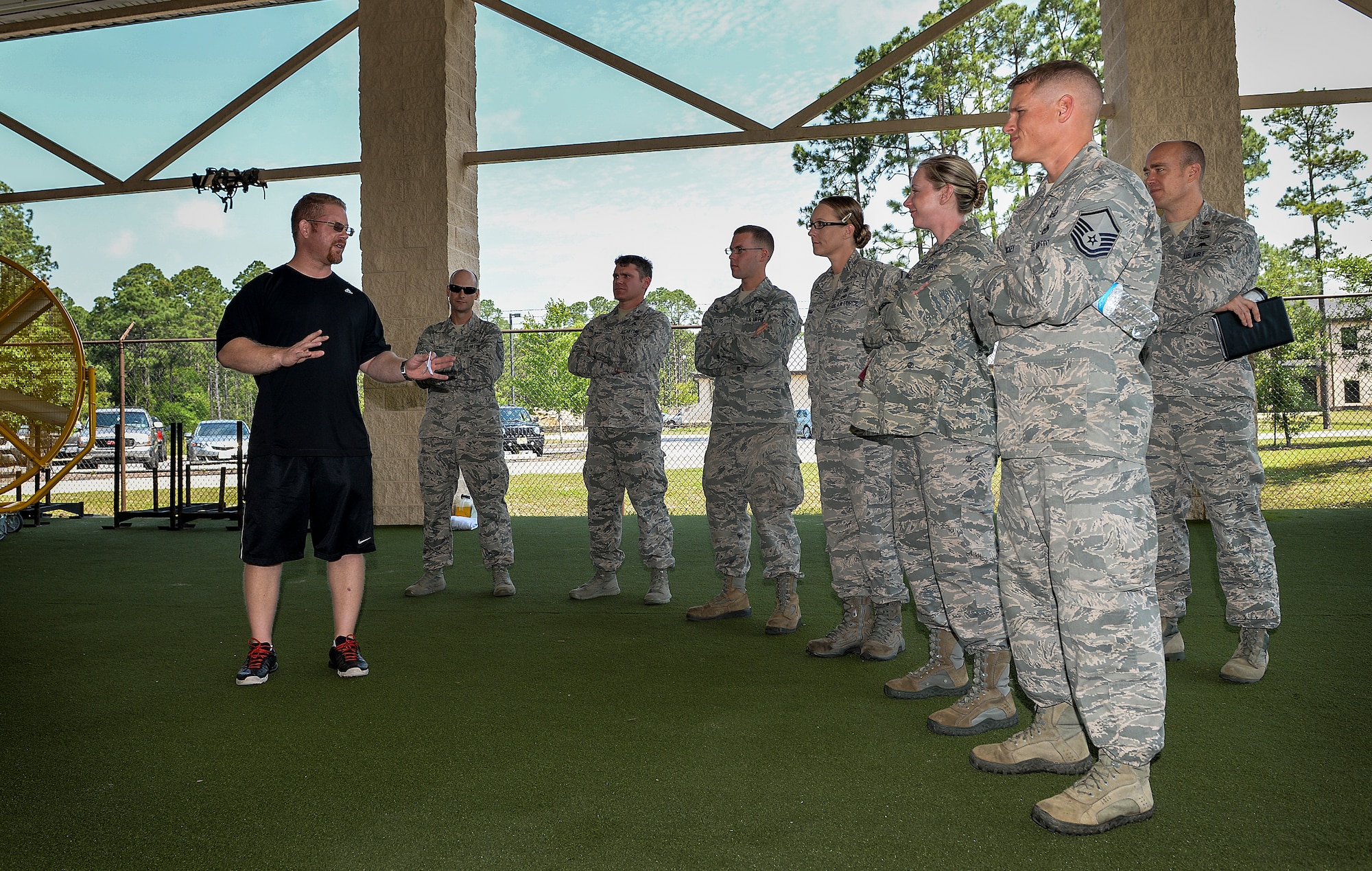 The Air Force Special Operations Command Outstanding Airmen and Civilian of the Year recipients tour the Special Tactics Training Squadron facilities on Hurlburt Field, Fla., May 13, 2014. The OACY recipients spent two days touring Hurlburt Field and were honored during a ceremony at the Soundside club. (U.S. Air Force photo/Senior Airman Christopher Callaway)