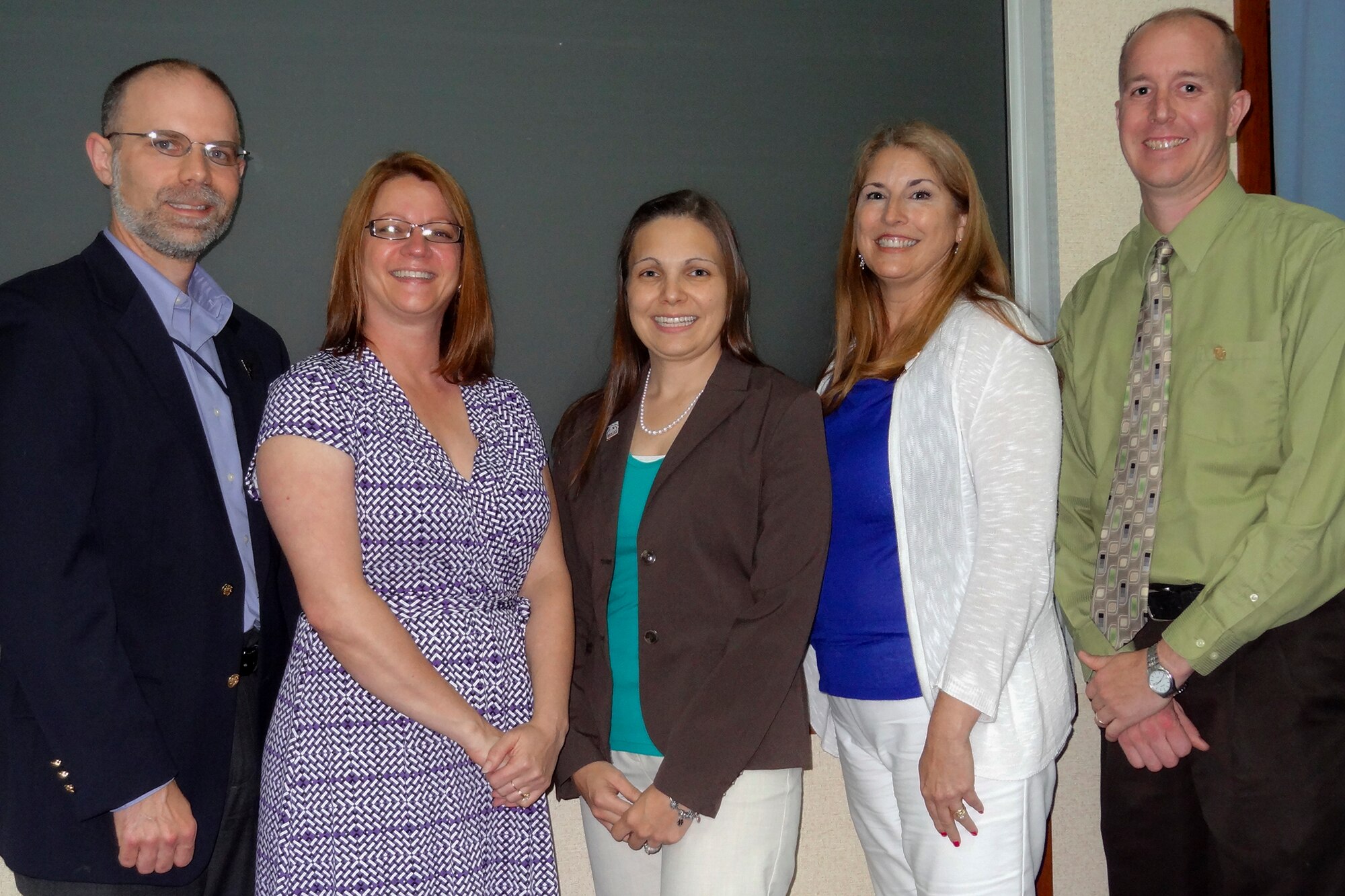Eglin Air Force Base volunteers Michael Lindsay, Trina Jerome, Jessica Boseman, Pamela Seda, Ron Vander Kooy and Joseph Yabui (not shown) received special recognition during Eglin's 2014 Volunteer Excellence Award Program sponsored by the Airman and Family Readiness Center. (U.S. Air Force photo/Minty Knighton)