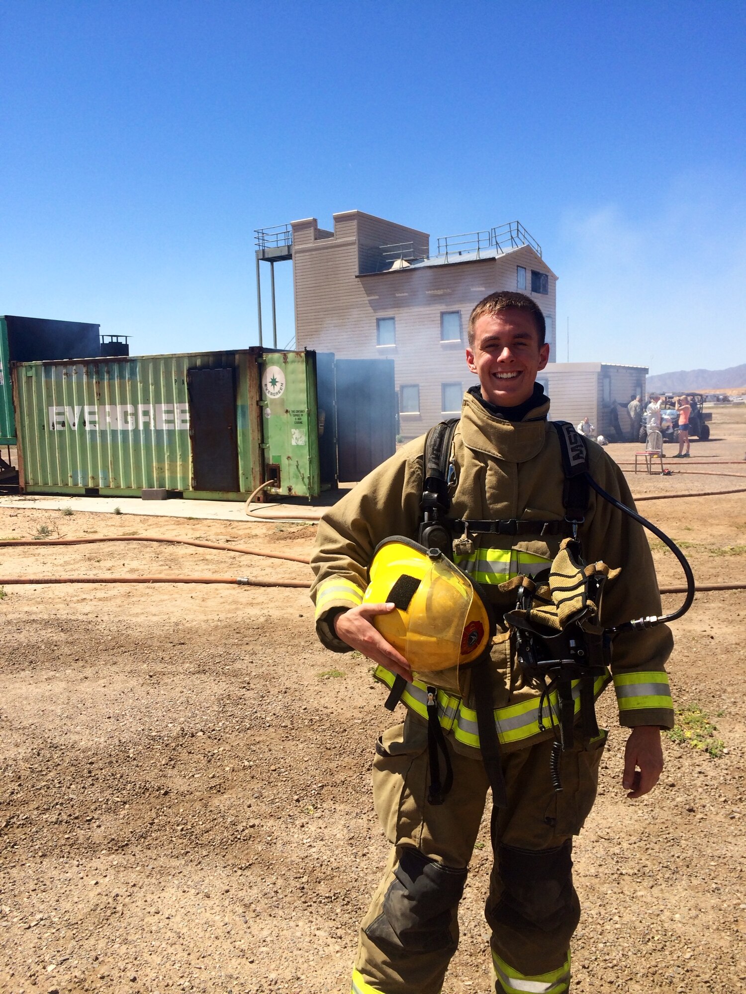 Airman 1st Class Jacob Leal, 56th Civil Engineer Squadron firefighter apprentice, poses during training at Luke Air Force Base. (Courtesy photo)