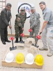 From left) Pedro Pena, Baharona Province governor; Maj. Gen.
Pedro A. Caceres, Dominican Republic vice minister of defense;
Brig. Gen. Orlando Salinas, U.S. Army South deputy commander
and Dan Foote, deputy chief of mission of the U.S. Embassy in the
Dominican Republic, take part in a ground-breaking ceremony May
6 at a construction site during Beyond the Horizon-Dominican
Republic 2014. BTH 2014 is an exercise deploying U.S. military
engineers and medical professionals to Guatemala and the Dominican
Republic for training, while providing services to rural communities.