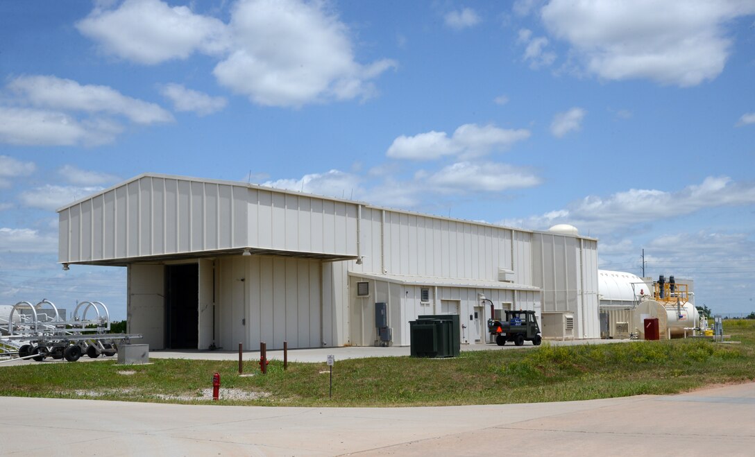 Two T-9 Test Cells at Tinker AFB test the F135 engine of the F-35 fighter jet, as well as other engines, such as the F101 and the F108. The test cells were dismantled and transported from Cannon Air Force Base, N.M., and Aviano Air Base, Italy, by contractors and reconstructed here at Tinker, saving the government approximately $30 million.