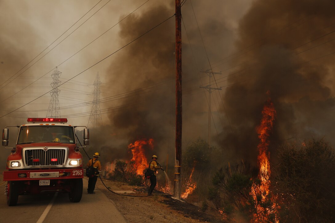 The School of Infantry-West (52 Area) evacuation order has been lifted. All personnel can return via the I-5 and Basilone Rd. gate to the 52 Area.

The San Mateo Fire (Combat Fire) that was reported at 11:24 a.m. Friday has burned 1,000 acres and is currently listed as 25% contained. The Las Pulgas fire first reported at 3:15 p.m. Thursday has burned 15,000 acres and is listed at 40% containment.  The Tomahawk fire that started Wednesday on Naval Weapons Station Fallbrook is currently listed at 6,500 acres burned and 75% containment.

Evacuation orders for Camp San Mateo (62 Area), Camp Las Pulgas (43 Area), Camp Las Flores (41 Area), Camp Margarita (33 Area), Marine Air Support Squadron 3 (32 Area) and Camp Vado Del Rio (25 Area) remain in effect.

Road Closures:

The Las Pulgas gate and Las Pulgas Road remain closed to all traffic except emergency vehicles.

The Christianitos Gate is closed to all traffic except emergency vehicles.

The San Mateo Road between Camp San Mateo and Camp San Onofre is closed.

The Naval Weapons Station Fallbrook gate and Ammunition Road remain closed.

Basilone Road from Marine Corps Air Station Camp Pendleton to Camp Horno remains closed.

Stuart Mesa Road north of Assault Craft Unit-5 to the Las Pulgas Gate remains closed.

The causes of the fires are under investigation.

