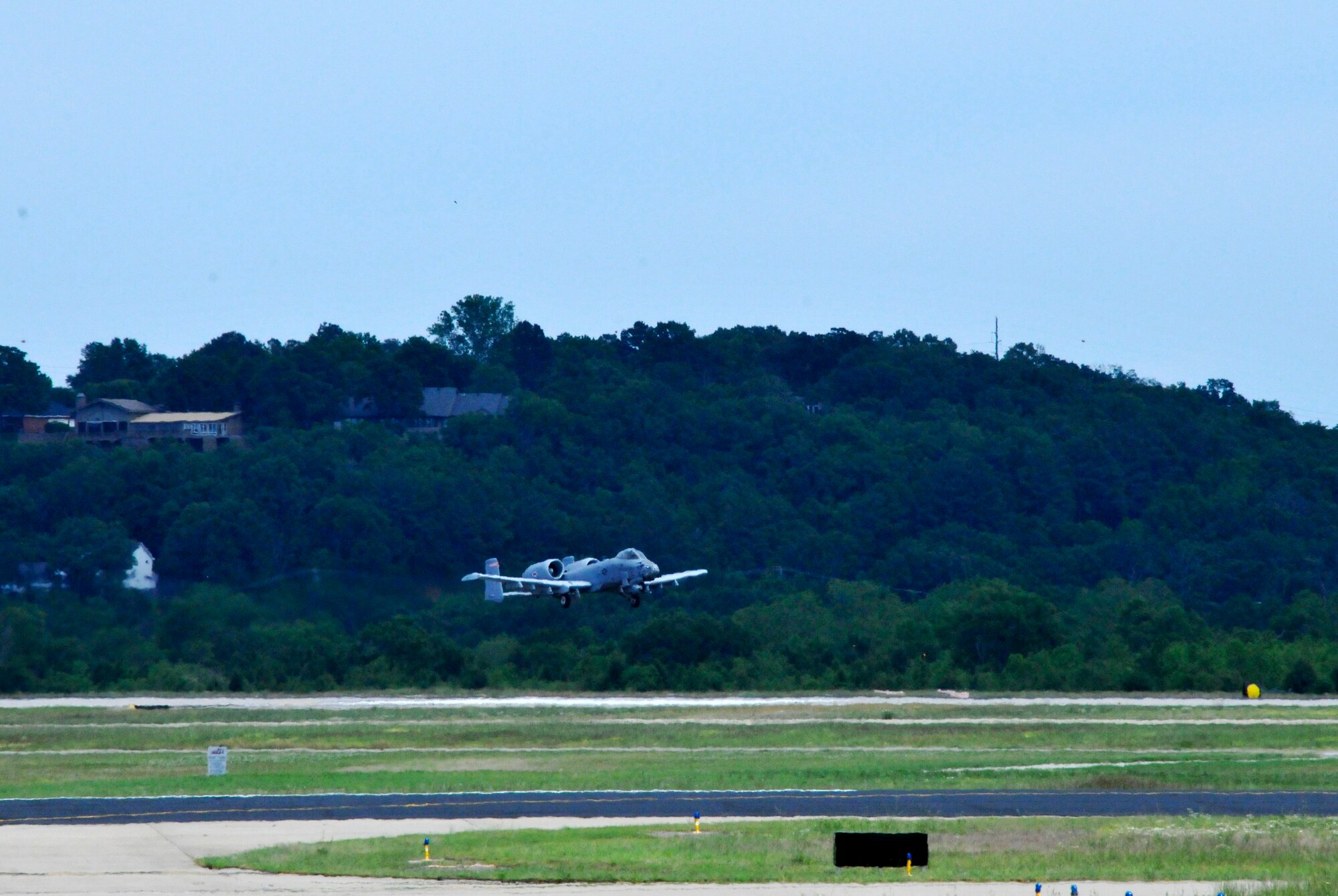 Maj. Doug Davis, 188th Detachment 1 commander, and Lt. Col. Marty Dahlem, 188th Operations Support Squadron commander, flew the 188th Fighter Wing’s final A-10 Thunderbolt II “Warthog” training mission May 16, 2014, at Ebbing Air National Guard Base, Fort Smith, Arkansas. (U.S. Air National Guard photo by Tech Sgt. Josh Lewis/released)
