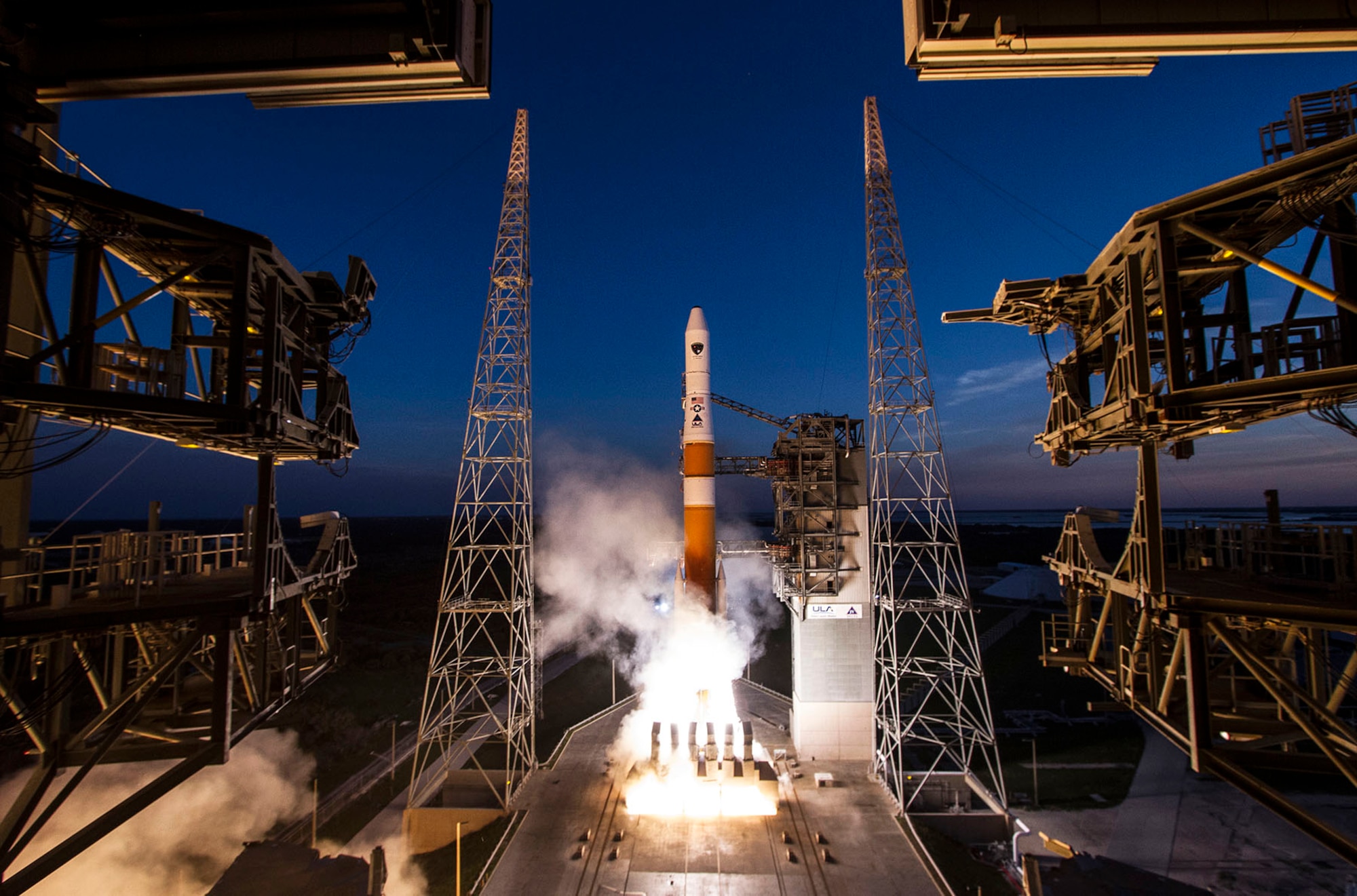 A Delta IV rocket lifts the Global Positioning System IIF-6 satellite into space May 16, 2014, from Cape Canaveral Air Force Station, Fla. GPS IIF-6 is the sixth in a series of 12 next generation GPS satellites. The GPS IIF series provides improved accuracy and enhanced performance for GPS users. (Courtesy photo/United Launch Alliance) 