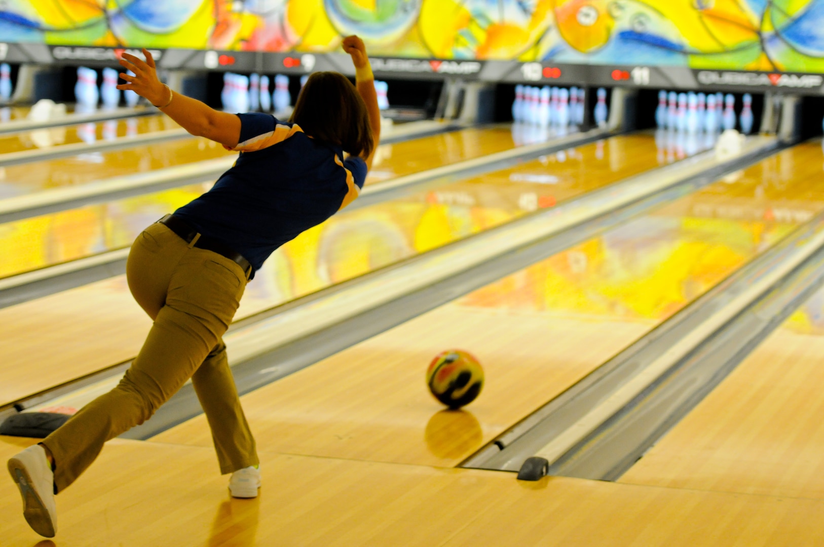 Navy PS2 Ashley Gray competed against other Navy and Coast Guard personnel for a chance to make the All-Navy Bowling Team during the 2014 Armed Forces Bowling Championship at Joint Base Lewis-McChord, Wash., May 12-16.