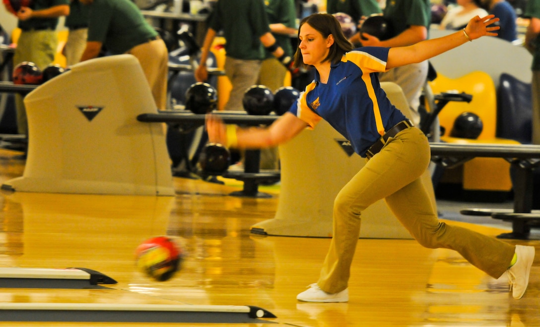 Navy PS2 Ashley Gray competed against other Navy and Coast Guard personnel for a chance to make the All-Navy Bowling Team during the 2014 Armed Forces Bowling Championship at Joint Base Lewis-McChord, Wash., May 12-16.