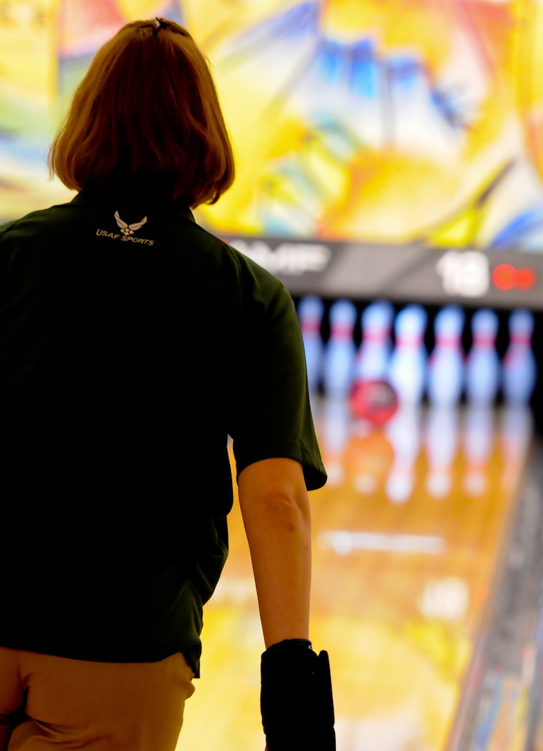 Air Force Chief Master Sgt. Tiffany Smith competed against other Airmen during the 2014 Armed Forces Bowling Championship at Joint Base Lewis-McChord, Wash., May 12-16.