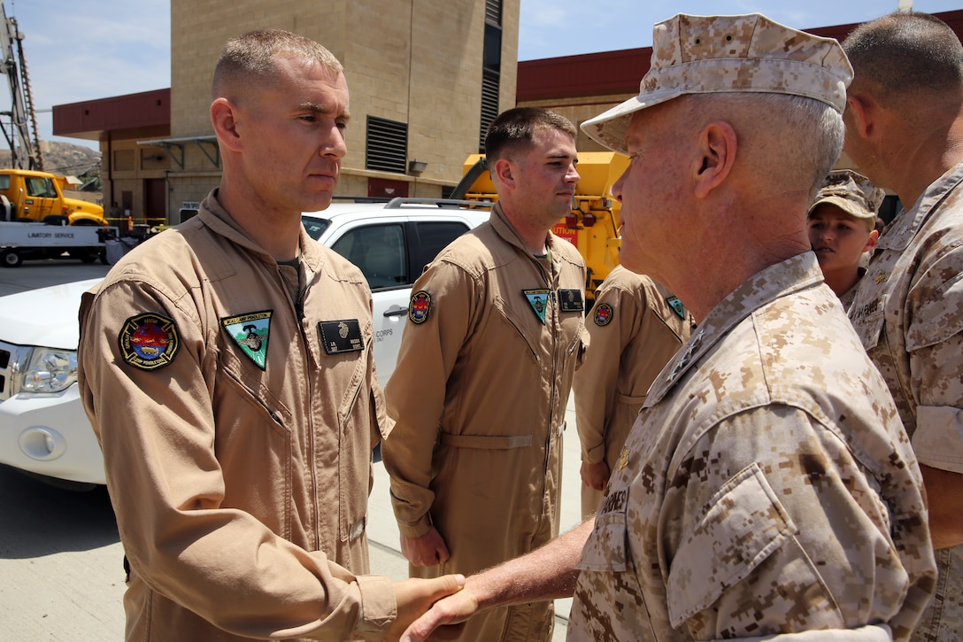 Commandant visits Camp Pendleton Marines and Firefighters