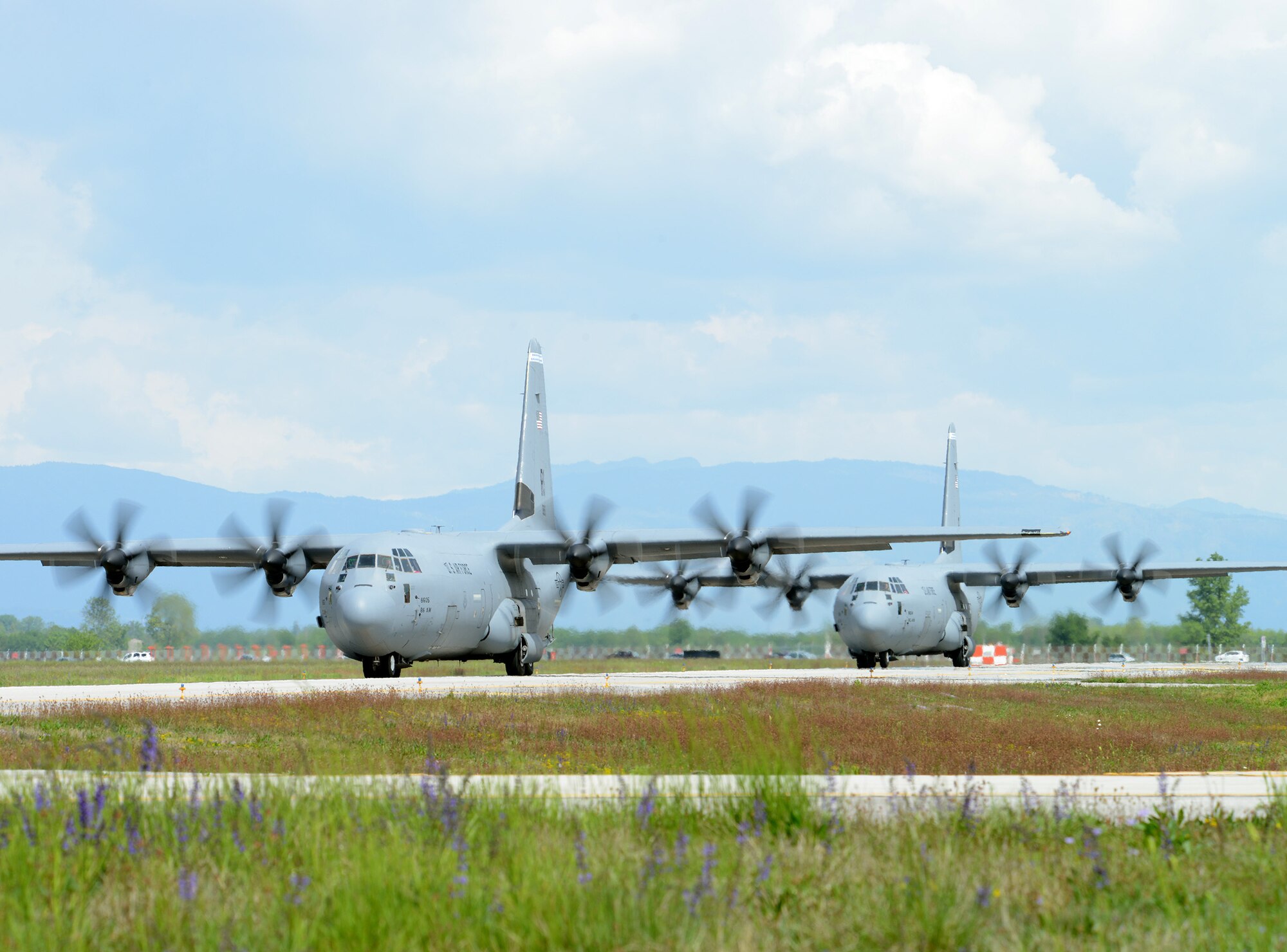 Approximately 150 U.S. Army Soldiers from the 173rd Infantry Brigade Combat Team, Airborne, out of Vicenza, Italy, depart from Aviano Air Base, Italy, April 28, 2014. The Soldiers will conduct joint NATO training, a first in a series of expanded U.S. land force training activities in Poland and the Baltic region scheduled for the next few months. Additional companies from the 173rd will move in the coming days to Lithuania, Latvia and Estonia for similar exercises. (U.S. Air Force photo Staff Sgt. R.J. Biermann/Released)