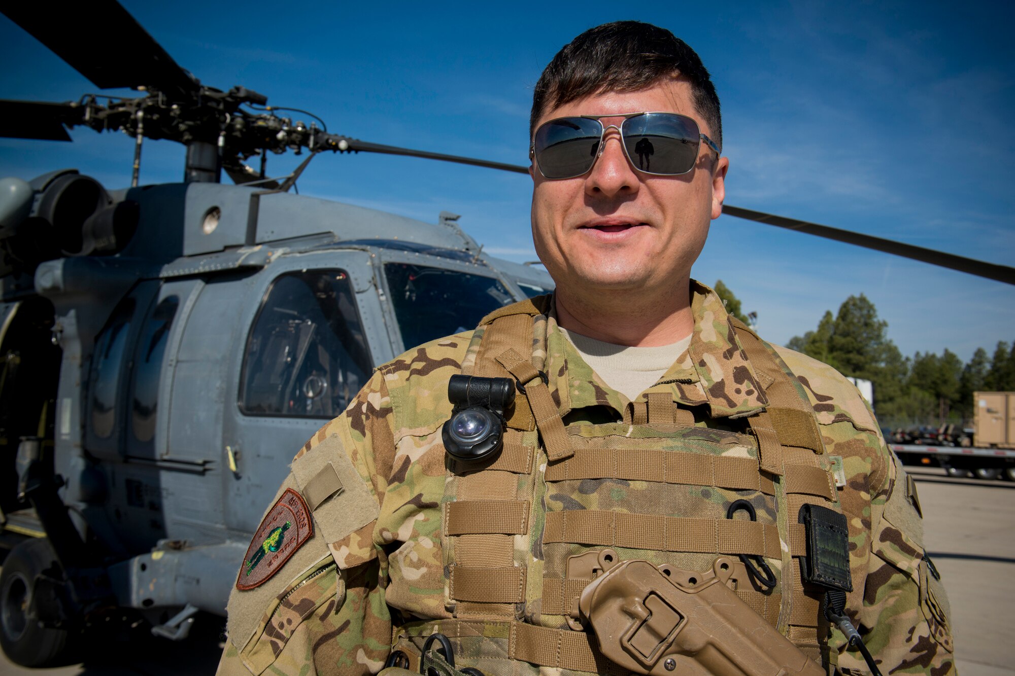 U.S. Air Force Tech. Sgt. Vincent Hnat, 41st Rescue Squadron special missions aviator out of Moody Air Force Base, Ga., poses for a photo May 17, 2014, at Pulliam Airport, Ariz. Hnat began his journey as a special missions aviator in 2009 after cross training from the precision measurement equipment laboratory career field. (U.S. Air Force photo by Staff Sgt. Jamal D. Sutter/Released) 