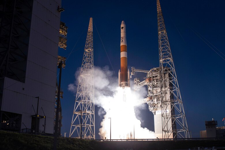 The U.S. Air Force successfully launched a United Launch Alliance Delta IV rocket carrying the Air Force's sixth Block IIF-6 navigation satellite for the Global Positioning System at 8:03 p.m. EDT May 16, 2014, from Space Launch Complex 37 at Cape Canaveral Air Force Station, Fla. GPS IIF-6 is the sixth in a series of next-generation GPS satellites and will join a worldwide timing and navigation system utilizing 24 satellites positioned in orbit approximately 11,000 miles above the Earth's surface. (Courtesy photo/United Launch Alliance) 
