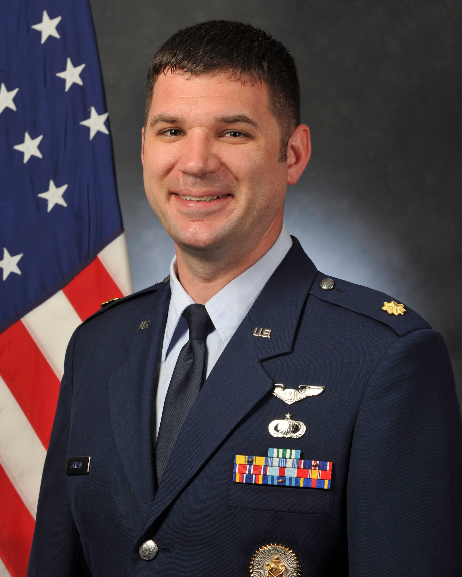 Official photograph of Maj. Christopher L. Genelin, an aeronautical engineer with the Air Force Technical Applications Center at Patrick Air Force Base, Fla., and recipient of the 2013 Arthur S. Flemming Award in Applied Science, Engineering and Mathematics. (U.S. Air Force photo)