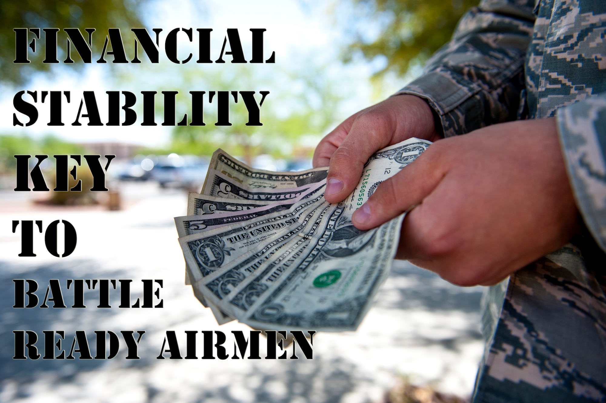 Financial stability and preparedness mean one less distraction Airmen have to face while completing their mission. The Airman and Family Readiness Center has resources available to Airmen on Nellis Air Force Base seeking assistance with managing their finances. (U.S. Air Force photo illustration by Airman 1st Class Thomas Spangler) 