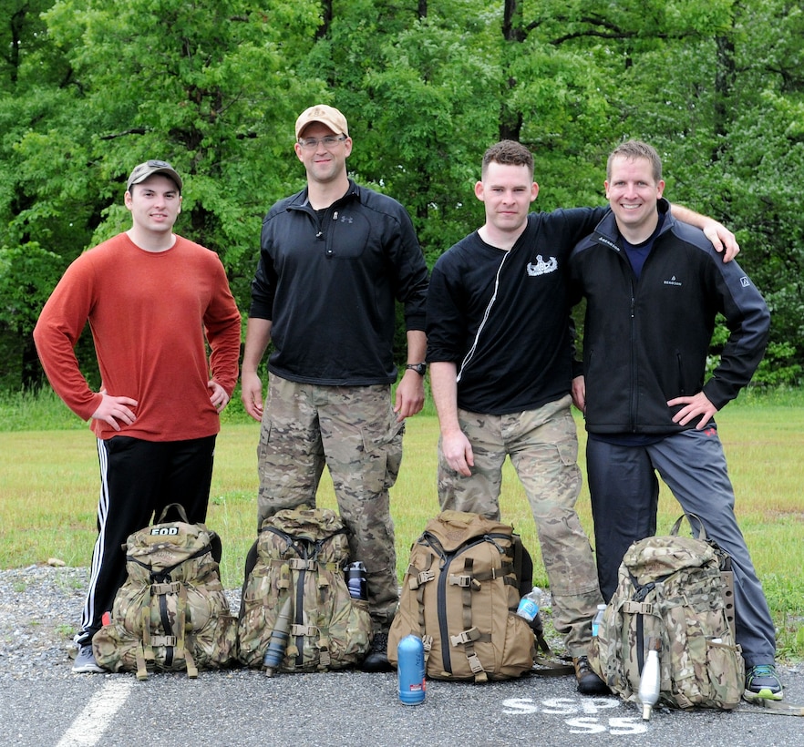 The 11th Civil Engineer Squadron’s explosive ordinance disposal team won the team division at the annual ruck march held on Joint Base Andrews, Md., May 16, 2014. The event is held during National Police Week to honor those who have fallen in the line of duty. (U.S. Air Force photo/Airman 1st Class Ryan J. Sonnier)