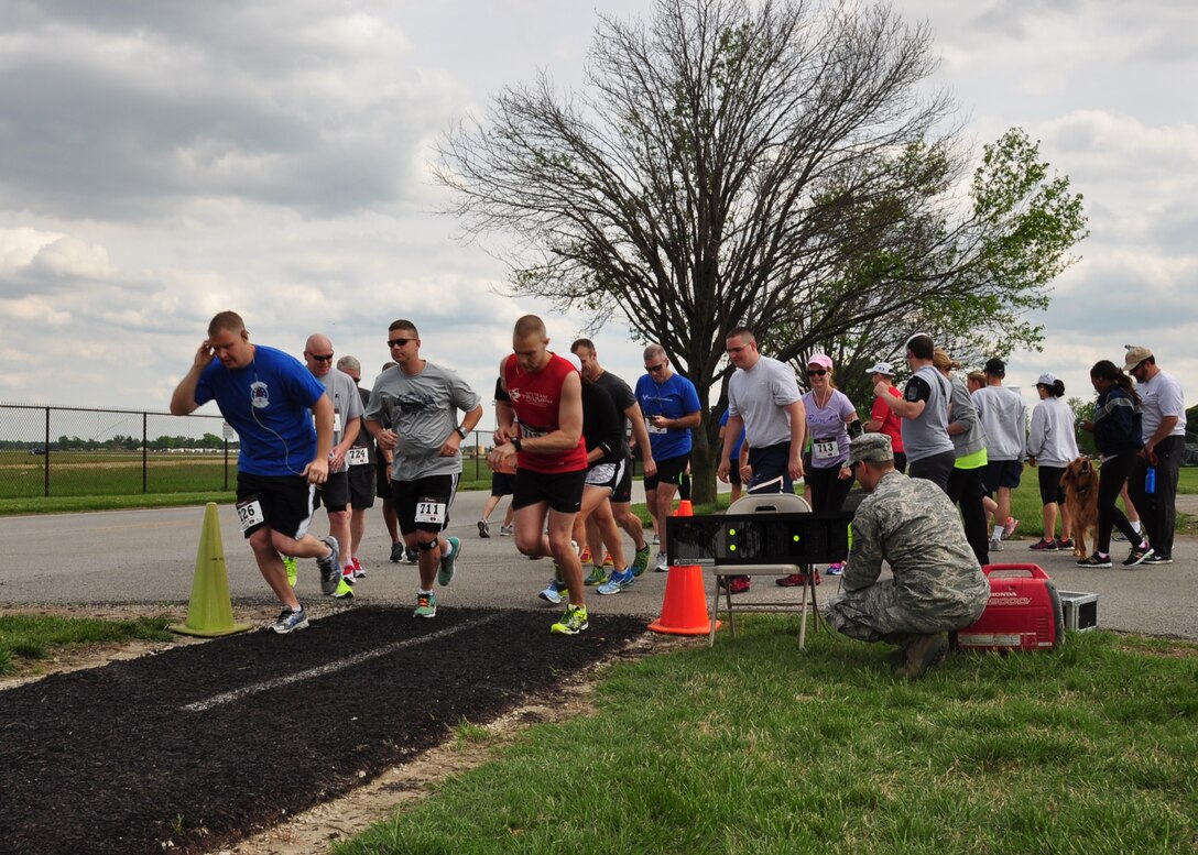 Wing members and guests enjoyed the Annual 1st Sergeant's 5k and 10K Runs which started at the pavilion near the softball fields.  Some energetic runners made the entire circuit around the base which is close to 6.5 miles.  (U.S. Air Force photo/Staff Sgt. Amber Hodges)