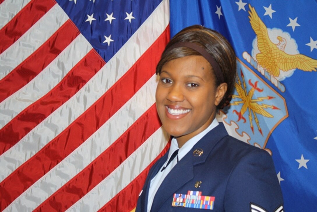 Senior Airman Jasmine Mudd-Smith, 82d Aerospace Medicine Squadron, earned the John L. Levitow Award for ALS Class 14-5. The award is presented to the student who attains the highest cumulative score on all evaluations, demonstrates leadership, teamwork, military bearing and dedication to the spirit and mission of the ALS, as well as the NCO corps. (U.S. Air Force courtesy photo)