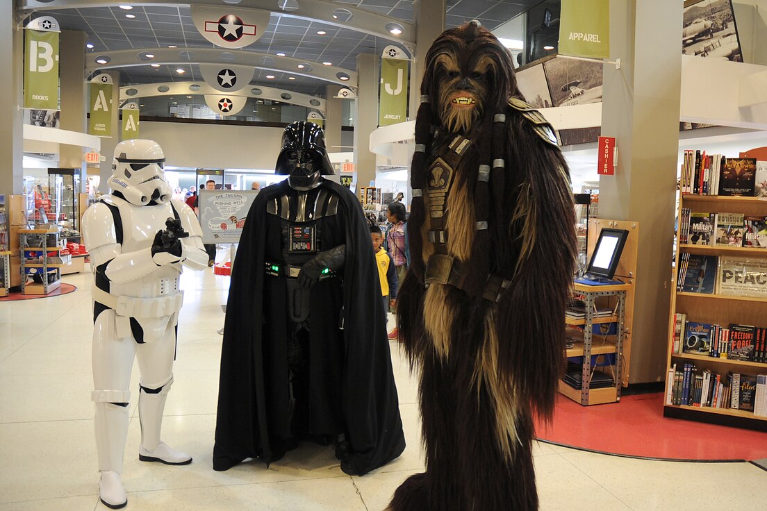 Picture of a Storm Trooper, Drath Vader and Chewy from Star Wars.