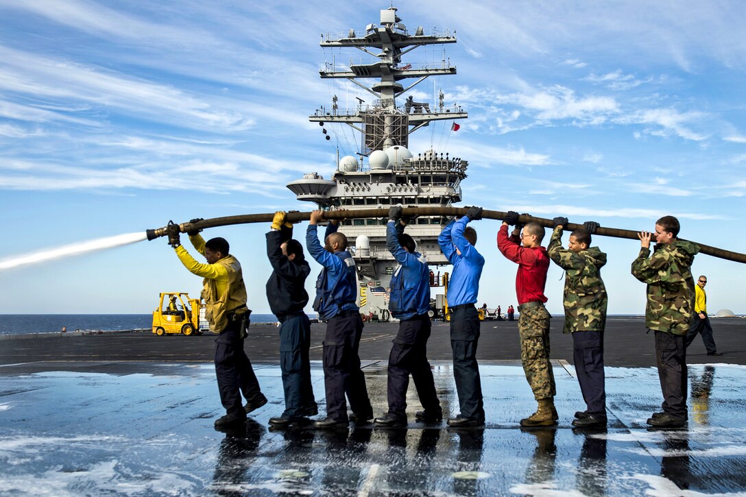 USS Nimitz in the Pacific Ocean, Nov. 12, 2012. The Nimitz is sailing to Naval Air Station North Island after successfully completing the ship's Joint Task Force Exercise.  
