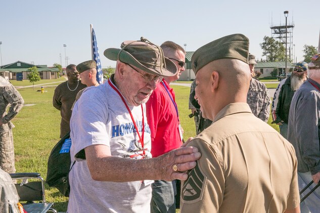 In an act of respect to those who gave so much, service members from the Tri-Command met with WWII, Korean War, and Vietnam veterans to speak about military times at the 165th Airlift Wing, Georgia Air National Guard installation, Pooler, Ga., May 16. The service members spoke with the veterans prior to their departure for Washington, D.C., as part of the Honor Flight’s initiative of getting as many WWII, Korean War, and Vietnam Veterans as possible to Washington D.C.
