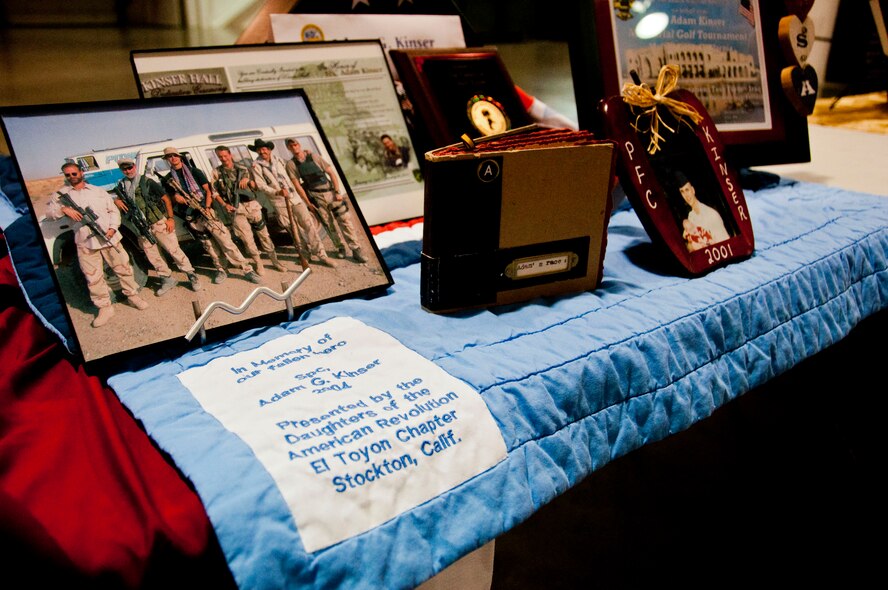 Participants of the fourth annual Gold Star Ruck March had the opportunity to honor fallen service members through observance of several displays prior to the ruck May 17 on Travis Air Force Base. (U.S. Air Force photo/Senior Airman Madelyn Brown)