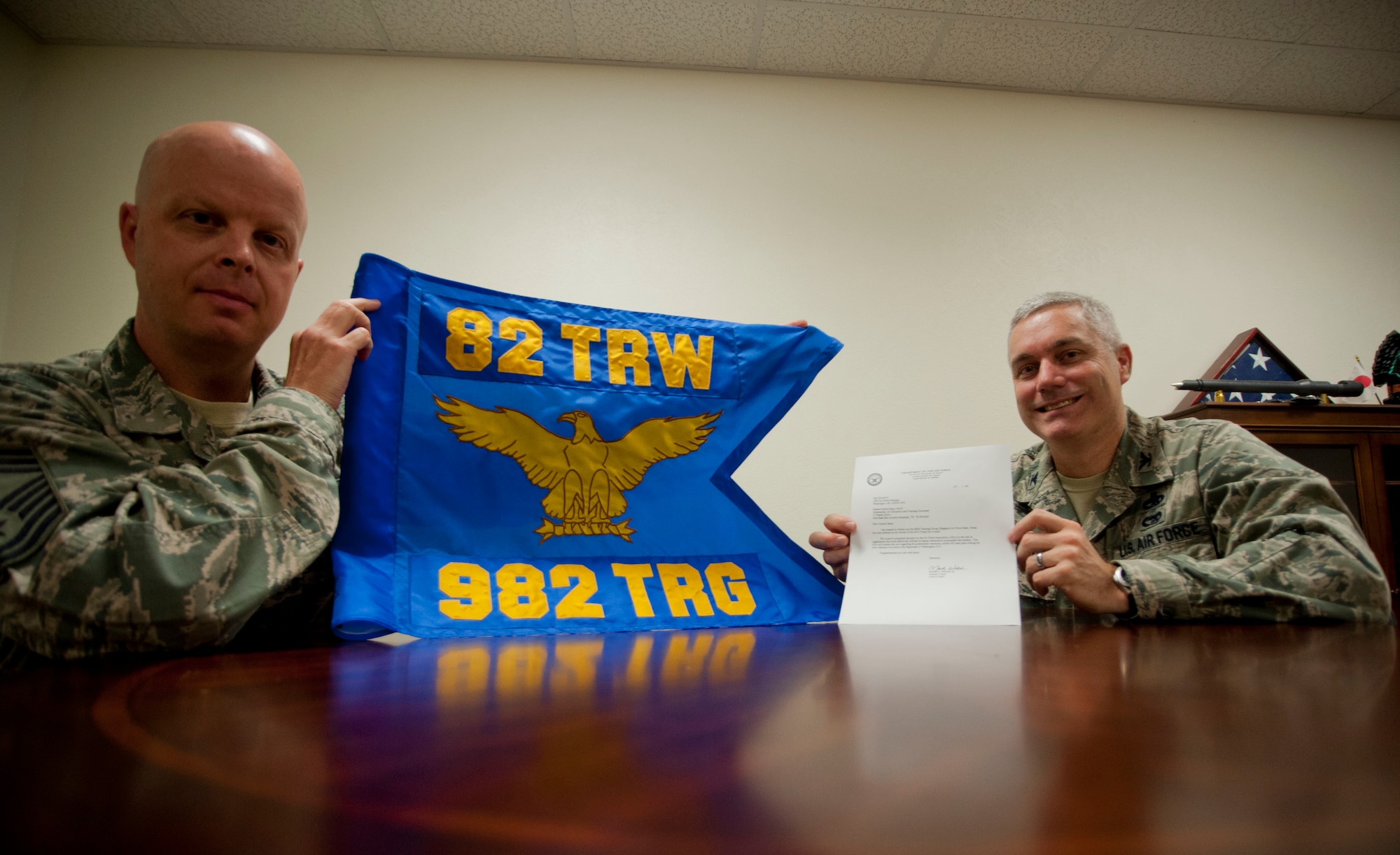 The 982nd Training Group here received the Verne Orr award for the 2013 fiscal year.  The award is presented annually by the Air Force Association to a unit or organization that utilizes its human resources to most effectively to accomplish the Air Force mission. (U.S. Air Force photos by Airman 1st Class Jelani Gibson) 