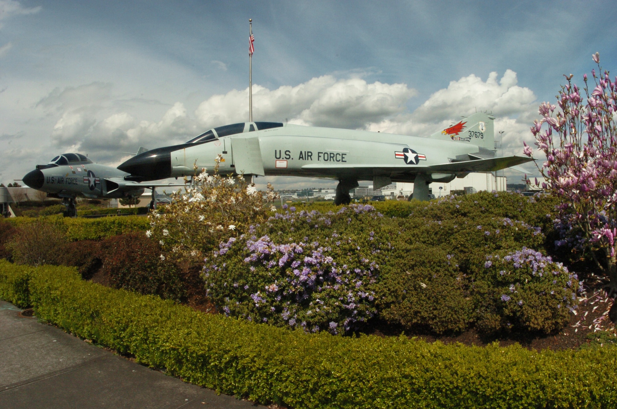 The Oregon ANG Memorial Park, with view featuring the F-4C  Phantom flown by the 142nd Fighter Wing. (Air National Guard photo by Tech. Sgt. John Hughel, 142nd Fighter Wing Public Affairs)