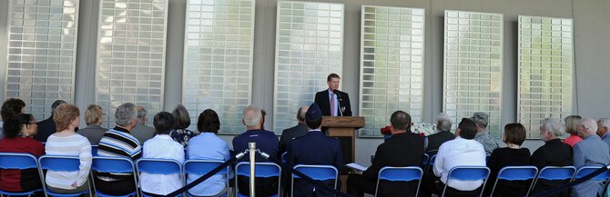 DAYTON, Ohio (05/2014) -- Keynote speaker Col. Frank Alfter speaking at the annual Legacy Data Plate Wall of Honor Tribute Ceremony at the National Museum of the U.S. Air Force. (Photo courtesy of Air Force Museum Foundation)