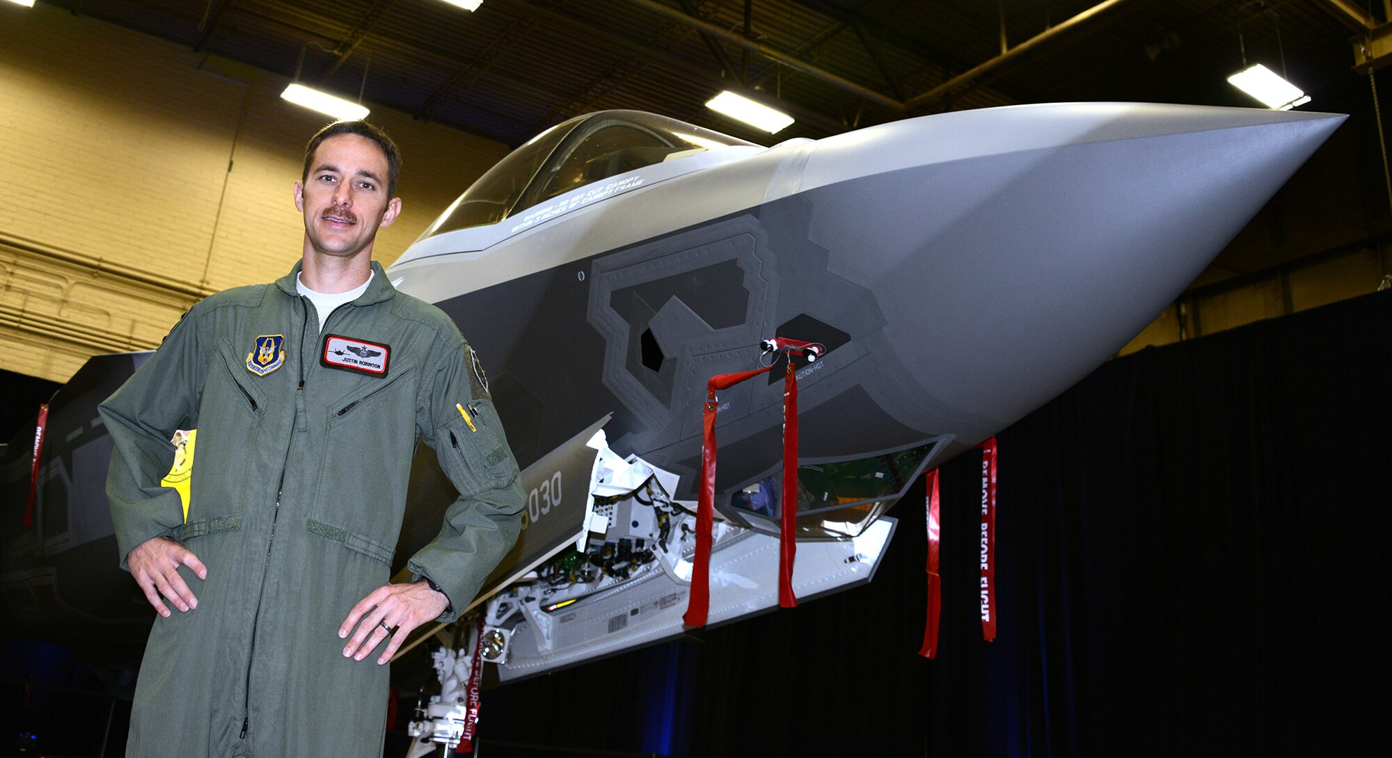 Maj. Justin Robinson is the 69th Fighter Squadron’s first F-35 instructor pilot. He, along with additional instructor pilots and other Reservists, will work alongside active-duty counterparts in the 56th FW in a classic associate unit situation. The aircraft will belong to the active duty, while the Reserve will provide people to fly and maintain the aircraft. (Master Sgt. Chance Babin)