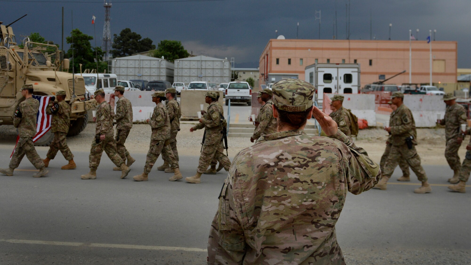 U.S. Air Force Airmen participate in a Memorial Day candle vigil May 26, 2014 at Bagram Airfield, Afghanistan.  Memorial Day is observed annually on the last Monday of May to commemorate the men and women who died while serving in the U.S. Armed Forces. (U.S. Air Force photo by Staff Sgt. Evelyn Chavez/Released)