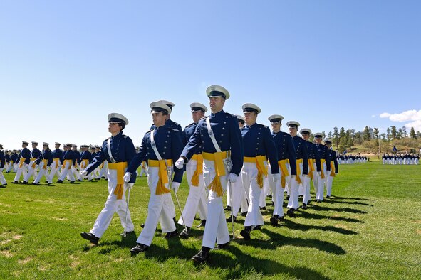 Cadets from the Class of 2014 march in the Graduation Parade May 27. (U.S. Air Force Photo/Sarah Chambers)