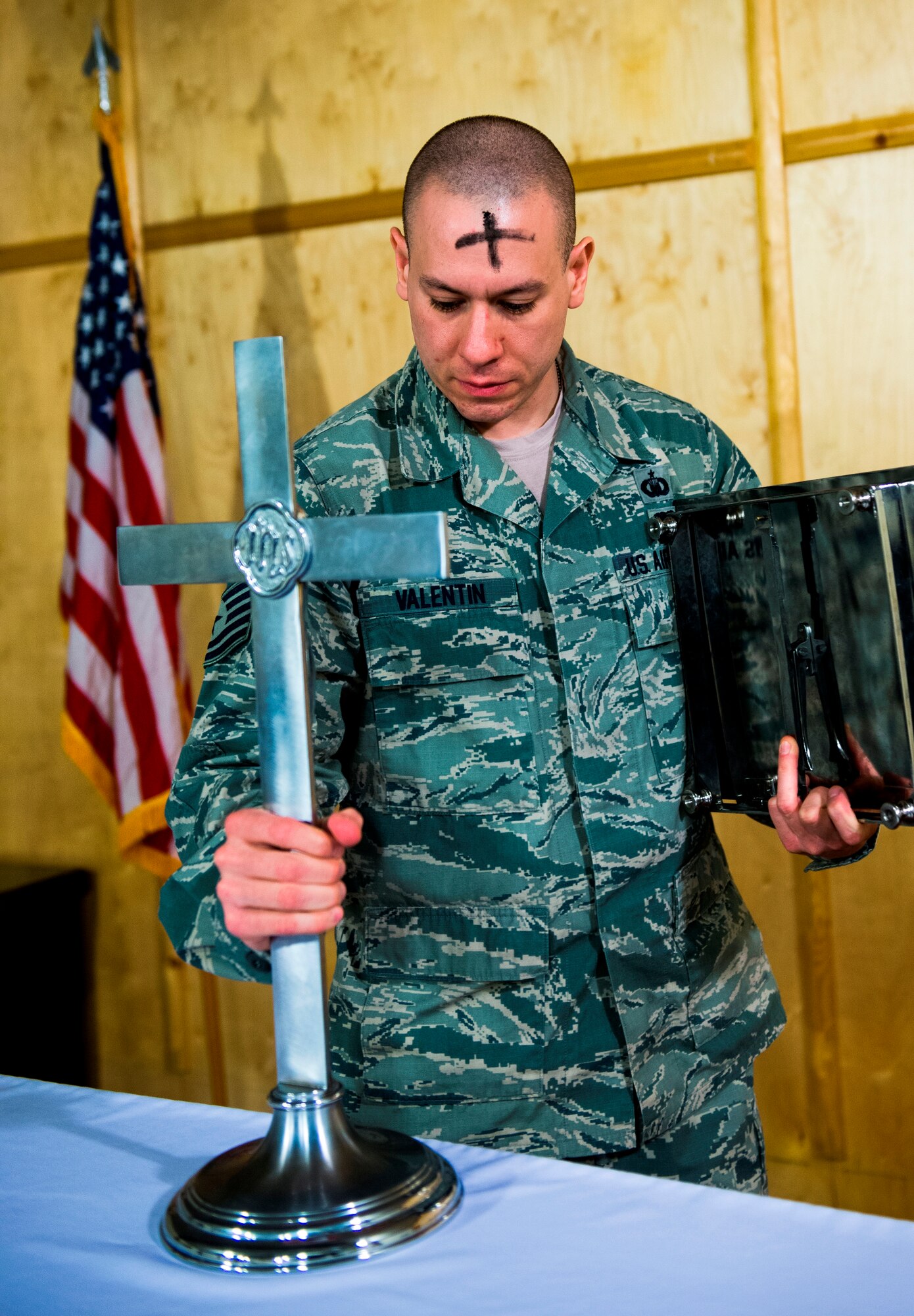 TSgt. Michael Valentin has been deployed to the 376th Air Expeditionary Wing Transit Center, Southwest Asia, since December 2013, as the NCOIC of volunteer operations.(U.S. Air Force photo/SSgt. Travis Edwards)