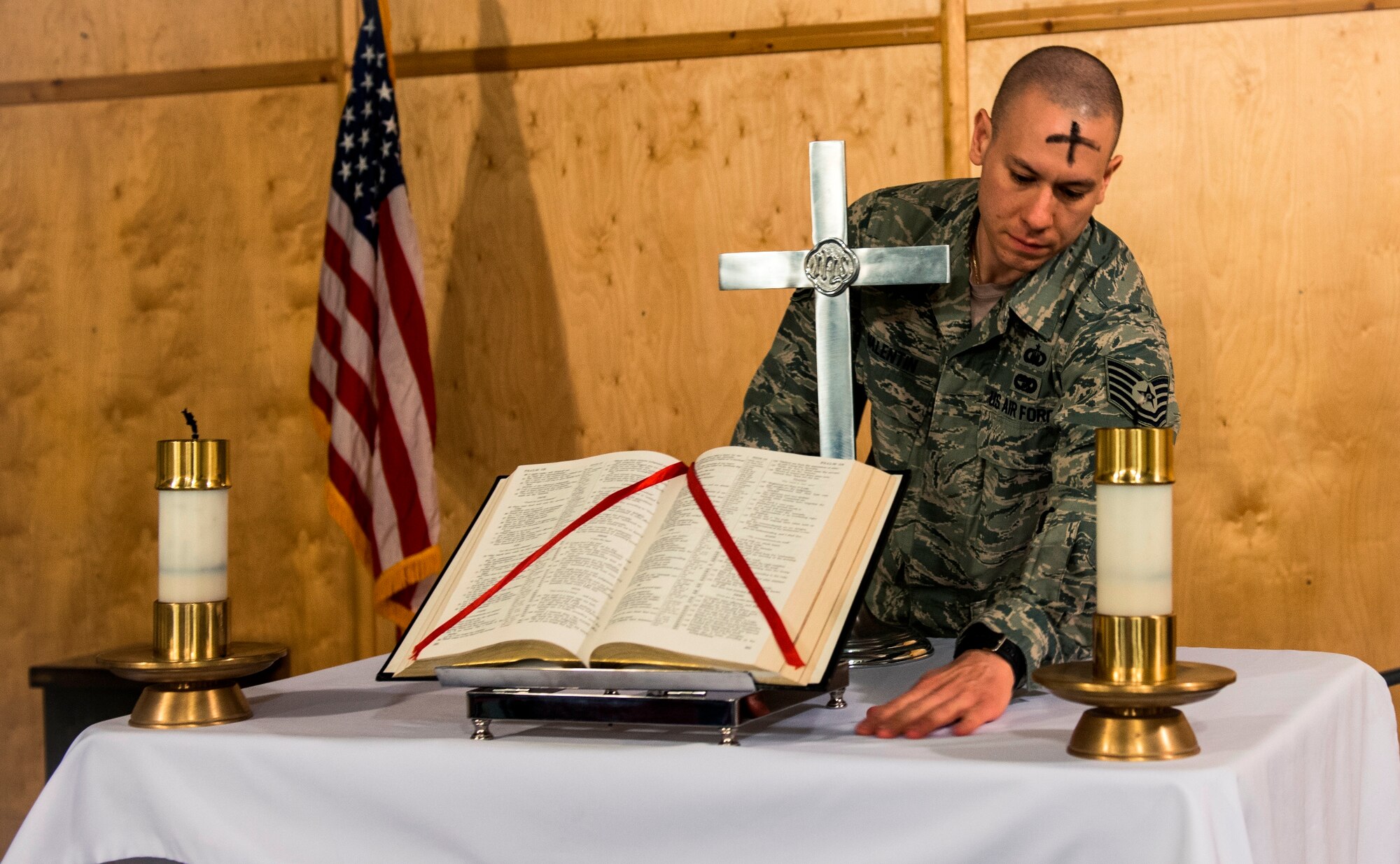 TSgt. Michael Valentin has been deployed to the 376th Air Expeditionary Wing Transit Center, Southwest Asia, since December 2013, as the NCOIC of volunteer operations.(U.S. Air Force photo/SSgt. Travis Edwards)