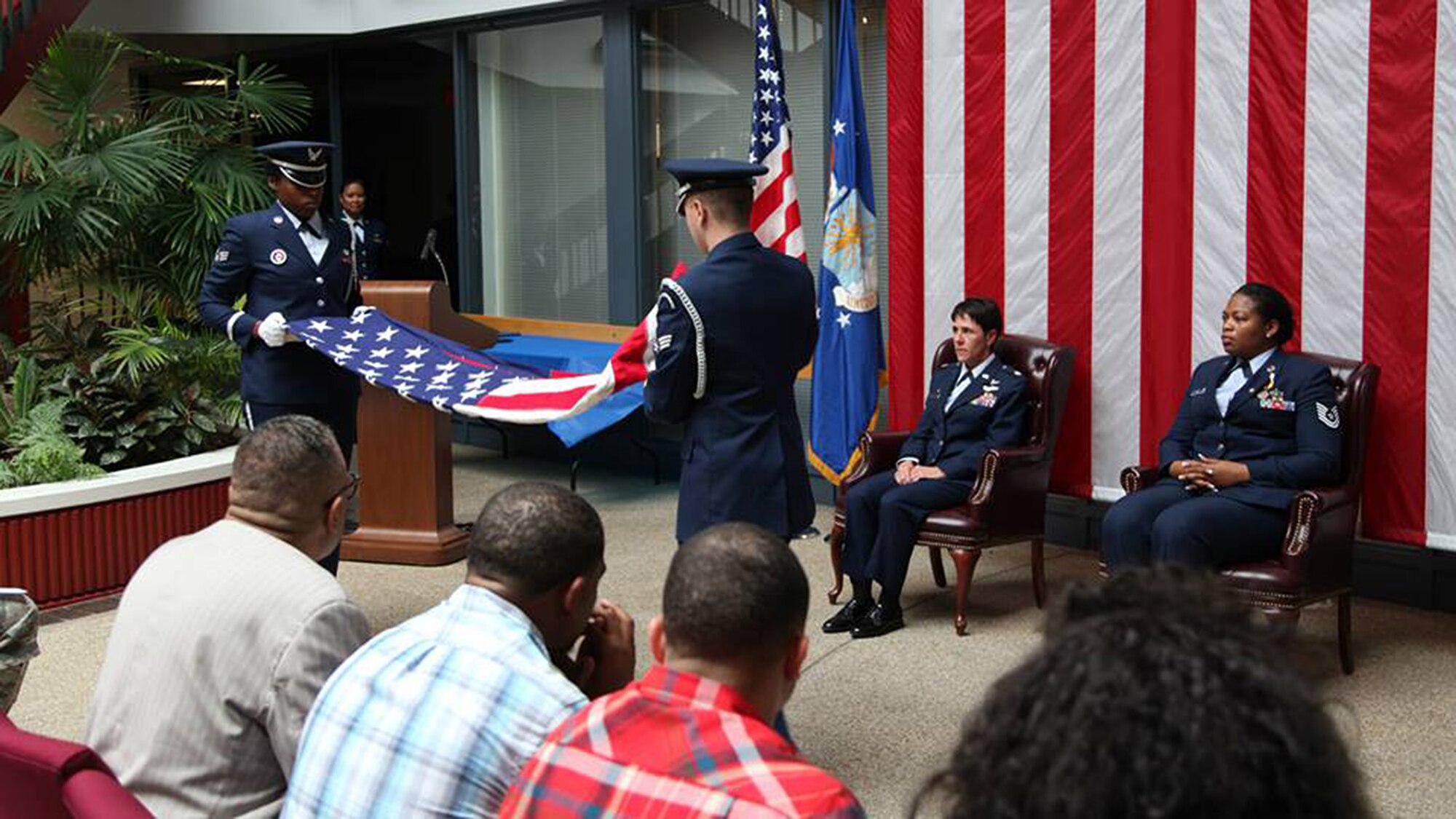 TRAVIS AIR FORCE BASE, Calif. -- Friends and family celebrated the military career of Tech. Sgt. Carmelita L. Nix, 349th Finance Office, at a retirement ceremony May 17, 2014 at Travis Air Force Base, Calif. (U.S. Air Force photo/Lt. Col. Robert Couse-Baker) 