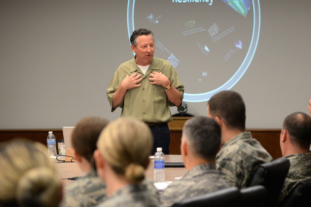 Dr. Chap Clark, pastor, professor, and accomplished author, shared effective communication techniques with chaplains and chaplain assistants during a conference May 12-15 at Joint Base San Antonio-Randolph, Texas. Forty-five chaplains and their assistants from around Air Education Training Command were provided some insights and tools from various religious groups to help them better relate with the Millennial generation and help them improve and gain a better understanding of how to communicate with today’s Airmen. Millenials, those born after 1980, make up a majority of the Air Force today.  (U.S. Air Force photo by Johnny Saldivar)