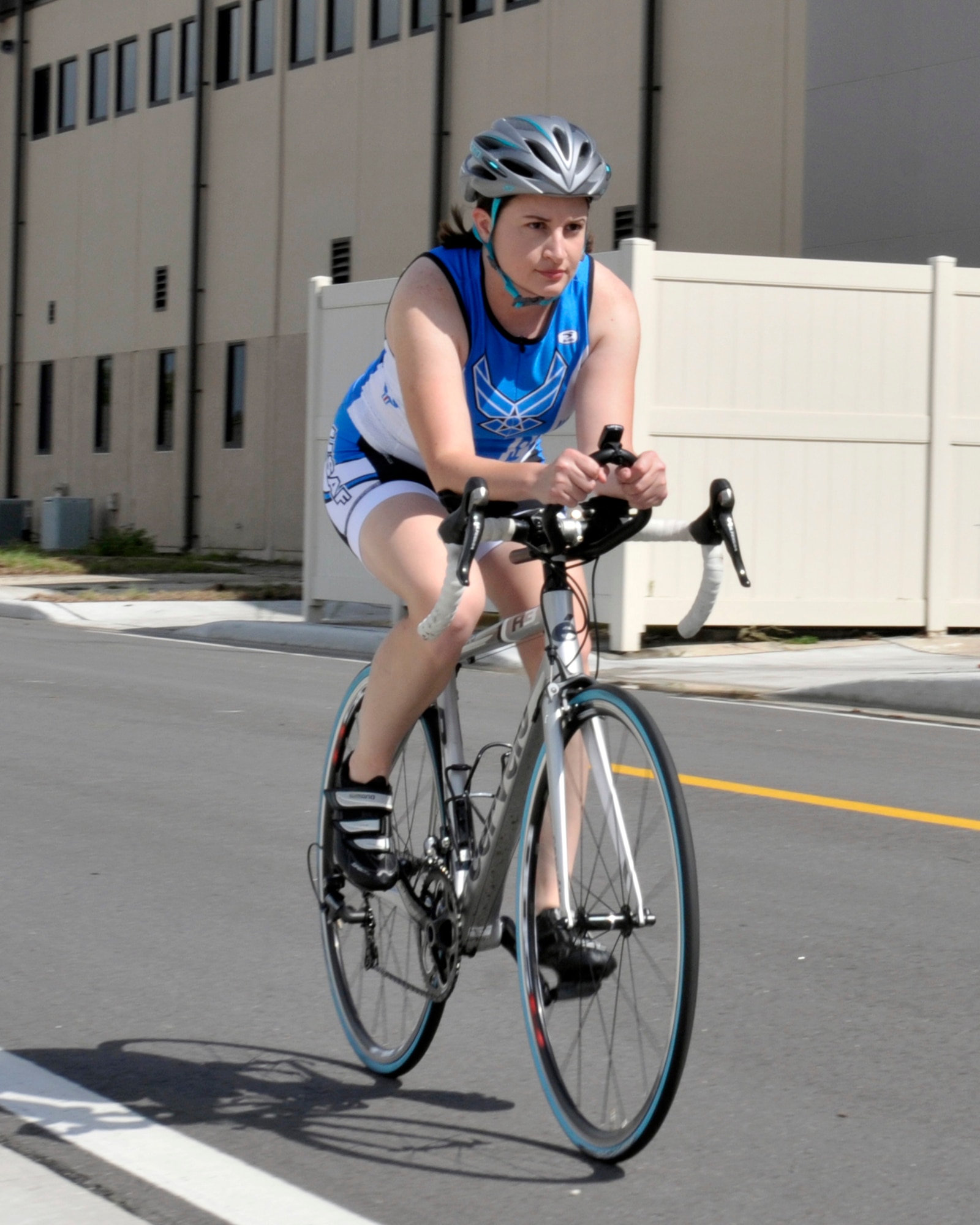 Senior Airman Jaymie Brooks, 125th Fighter Wing Medical Technician, trains for the Armed Forces Triathlon (Photo by Technical Sgt Jaclyn Lyons)