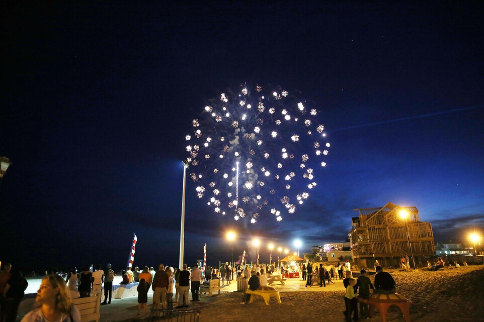 Memorial Day weekend fireworks kick off near the boardwalk of Atlantic Beach May 24, 2014. The fireworks were a tribute for all those who have given their lives fighting in our nation’s wars.