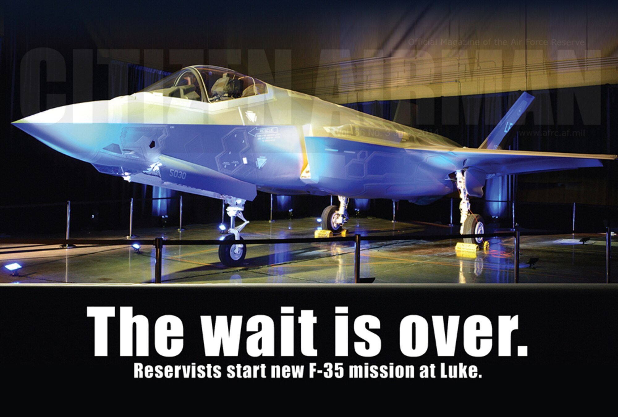 The arrival of the F-35 Lightning II at Luke Air Force Base, Arizona, marked the beginning of the 69th Fighter Squadron’s involvement in an effort to train future pilots of America’s newest fifth-generation fighter. The base will serve as the F-35 pilot training center for seven partner nations, making it the world’s largest fighter pilot training facility. See the full story beginning on Page 14. (Master Sgt. Chance Babin) 