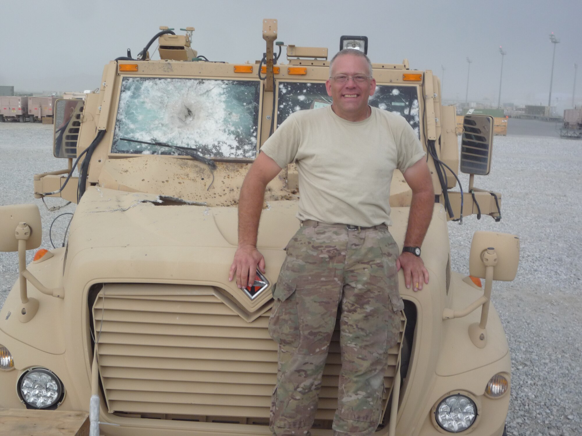 Master Sgt. Matthew Haefemeyer is serving with the 455th Expeditionary Aerial Port Squadron, Bagram Airfield, Afghanistan. Haefemeyer is deployed from the 161st Air Refueling Wing, Phoenix.