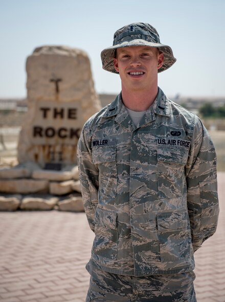 Deployed photograph of 1st Lt. Jake Woller. (U.S. Air Force photo by Staff Sgt. Jeremy Bowcock)