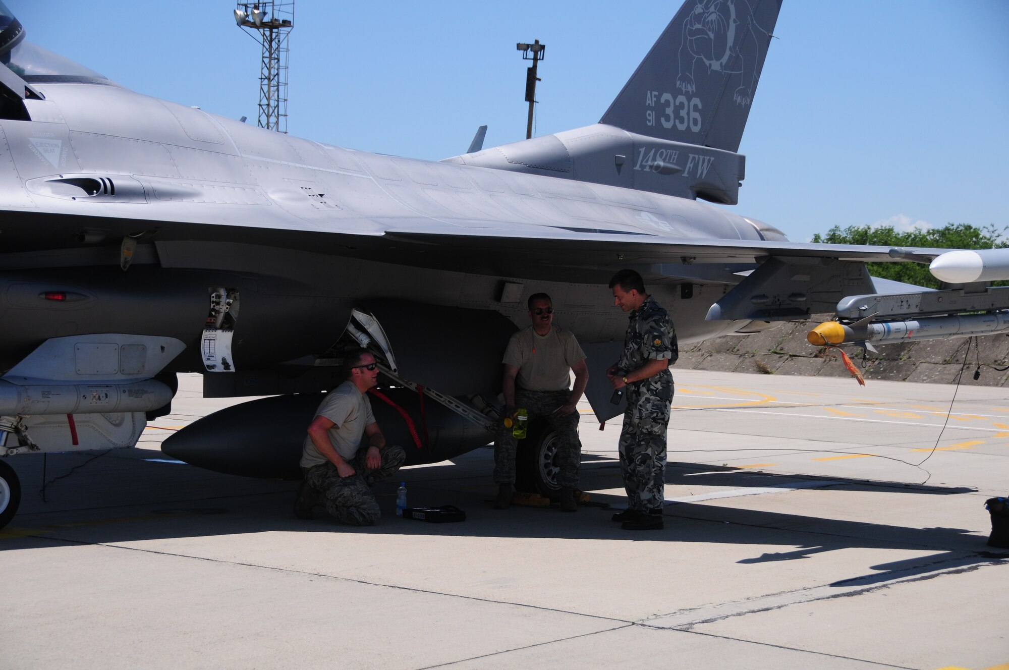Members of the 148th Fighter Wing, Minnesota Air National Guard joined the Thracian Star 2014 multi-lateral total force exercise taking place May 25-June 4 in Bulgaria. The 148th FW sent an 8-ship of F-16 Block 50s along with 120 Airmen. (U.S. Air Force photo/ Capt. Jodi Kiminski)