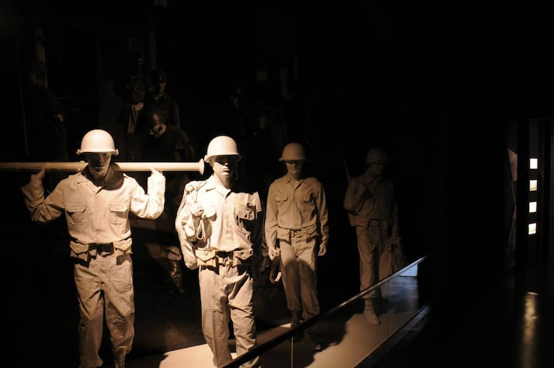Sculptures of American Soldiers during the Battle of Osan as seen at the United Nations Forces First Battle Memorial Museum.